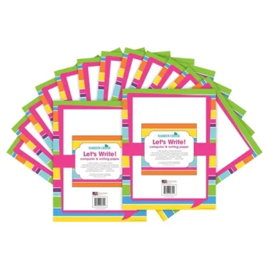 Barker Creek 2pk Printer Paper 100ct - Bright Stripes image {1}