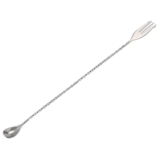 Unique Bargains Stainless Steel Long Handle Spiral Pattern Cocktail Bar Spoon image {5}
