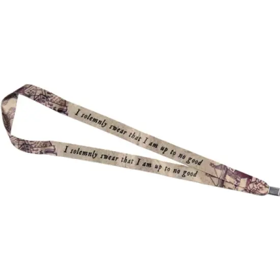 Harry Potter I Solemnly Swear That I Am Up To No Good Lanyard w/ Badge Holder and Marauders Map Rubber Charm Multicoloured image {2}
