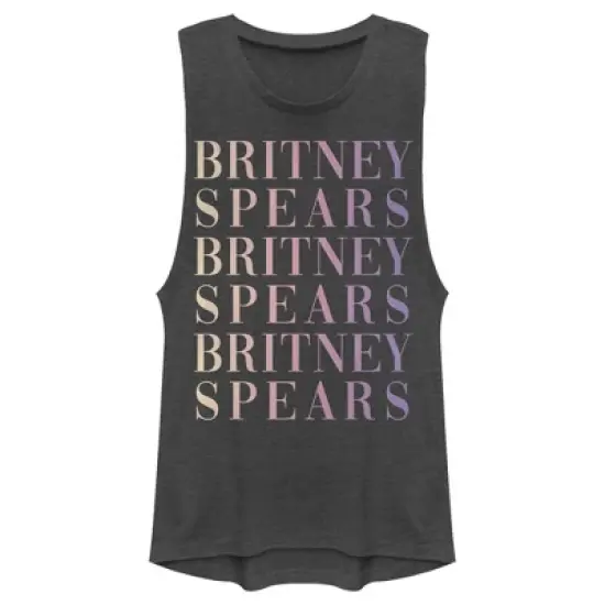 Junior's Britney Spears Name Stack Festival Muscle Tee image {3}