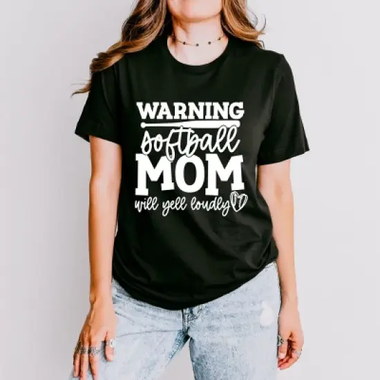 Simply Sage Market Warning Softball Mom Short Sleeve Tee image {8}