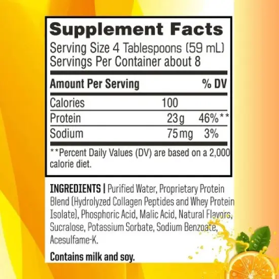 Twinlab Amino Fuel Liquid Orange Rush - Caffeine Free Pre & Post Workout Amino Energy Drink with BCAA & Collagen Peptides - 16 fl oz image {1}