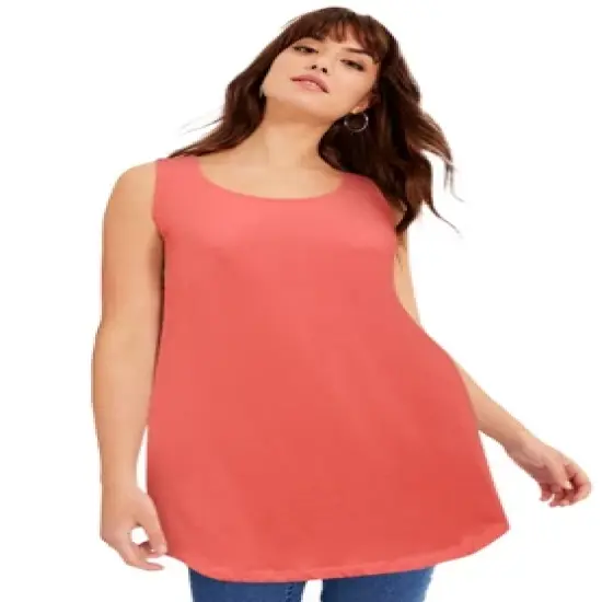 June + Vie by Roaman's Women&rsquo;s Plus Size Scoopneck One + Only Tunic Tank image {6}