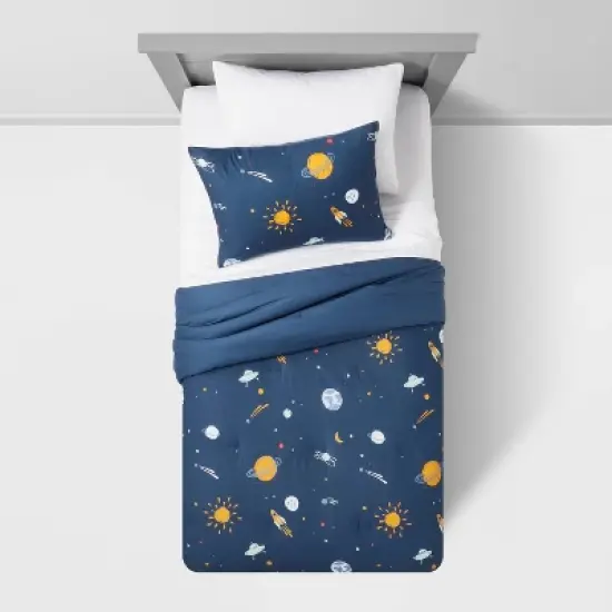 Space Cotton Kids' Comforter Set Navy - Pillowfort&trade; image {2}