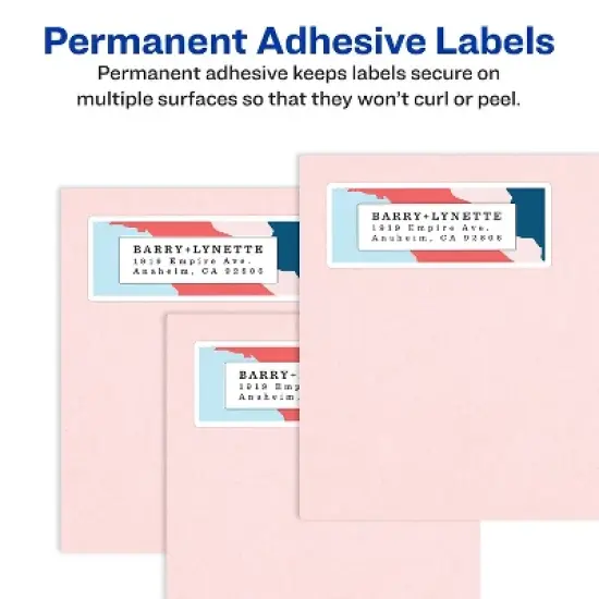 Avery Easy Peel Mailing Address Labels Inkjet 1 x 2 5/8 White 300/Pack 18160 image {2}