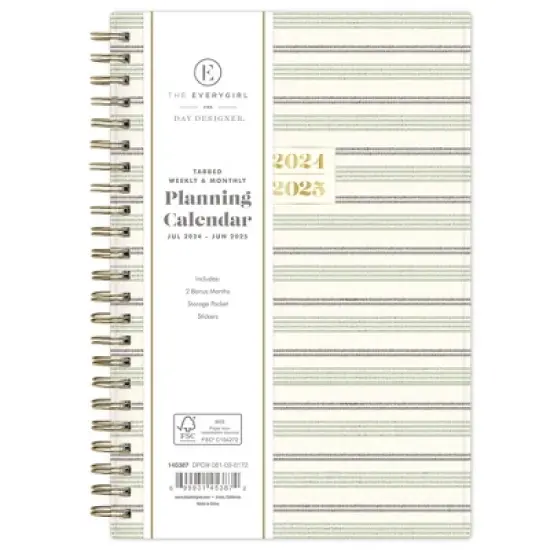 The Everygirl X Day Designer 2024-25 Weekly/Monthly Planner with Notes 8"x5" Wirebound Soft Sage: Adult Stationery July-June image {2}