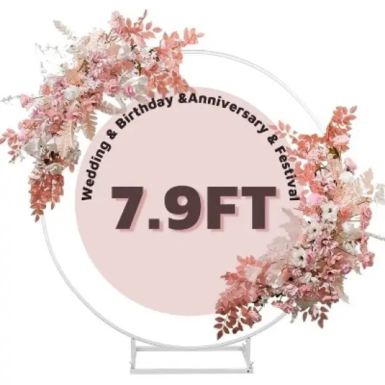 GARPROVM 7.9FT White Round Wedding Arch Stand Arbor for Outdoor Events image {6}