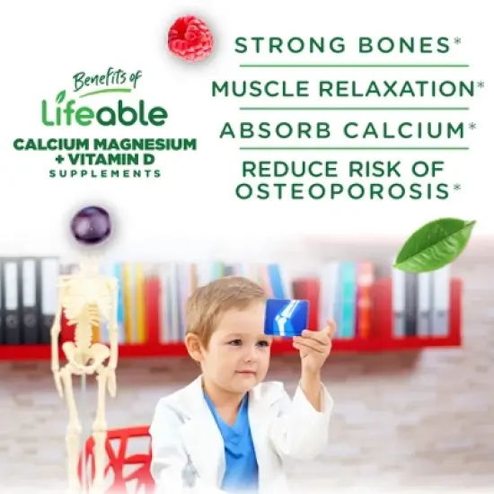 Lifeable - Calcium Magnesium & Zinc + Vitamin D - Kids - 90 Gummies image {3}