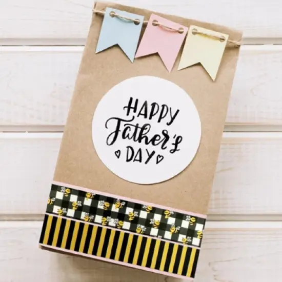 Wrapables Yellow Bees Washi Tape Set for Arts & Crafts, Scrapbooking, Stationery, Diary, Card Making (12 Rolls) image {5}