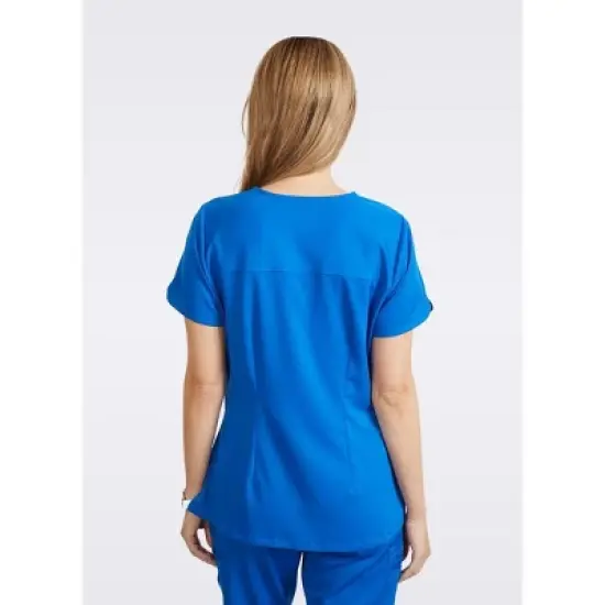 Moxie Scrubs Ashley Top &ndash; Soft Split Neck Women's Scrub Top with 4-Way Stretch, Quick Dry Fabric, Zipper Pocket, Plus Sizes XXS&ndash;5X image {5}