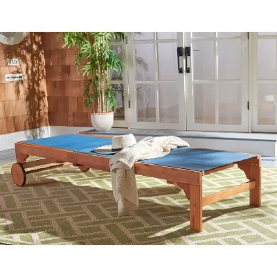 Ralden Sunlounger - Outdoor - PAT7070 - Natural/Navy -Safavieh image {2}