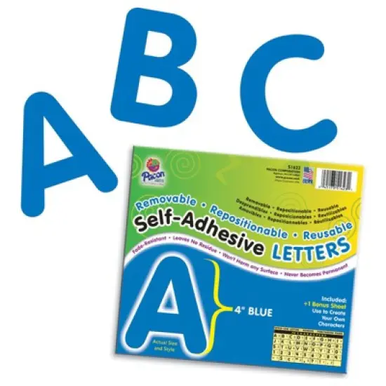 Pacon&reg; Self-Adhesive Letters, Blue, Puffy Font, 4", 78 Characters image {2}
