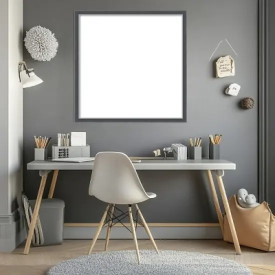 Amanti Art Eva Black Silver Thin Framed Dry Erase Magnetic Board image {8}