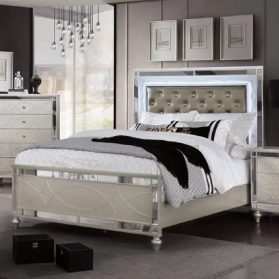 2pc La Mesa Bed and Chest Set Silver - HOMES: Inside + Out image {6}