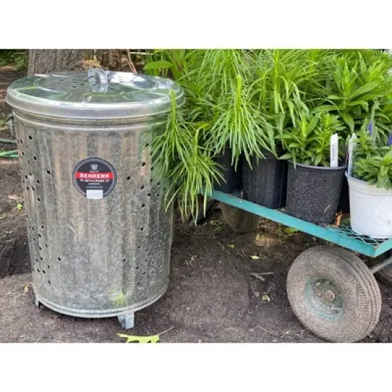 Behrens 20gal Galvanized Steel Composter Can with Lid image {4}