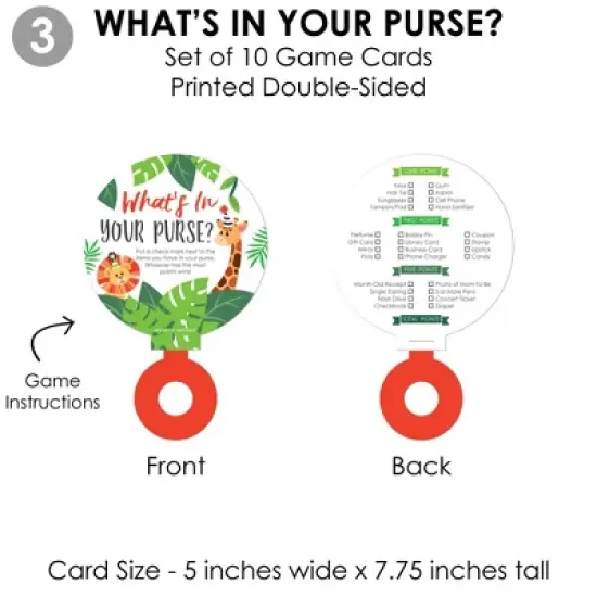 Big Dot of Happiness Jungle Party Animals - 4 Safari Zoo Animal Baby Shower Games - 10 Cards Each - Gamerific Bundle image {5}