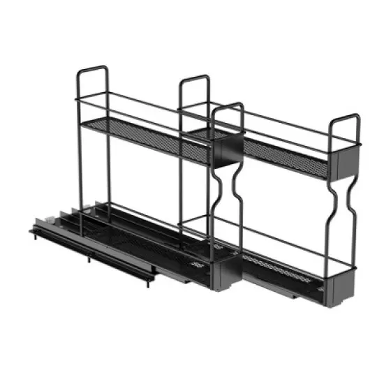 Pull Out Spice Rack Organizer(no jars included) for Cabinet,with Labels,2 Drawers 2-Tier image {7}