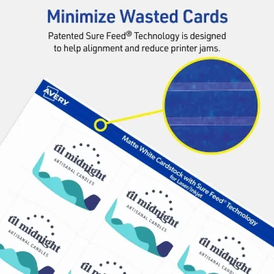 Avery Arched Business Cards, 2" x 2-2/10", Matte White, 120 Total image {6}