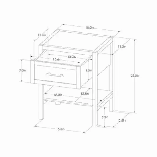 Warwick End Table with Drawer - Threshold&trade; image {7}