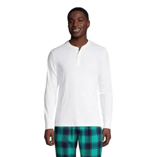 Lands' End Men's Knit Rib Pajama Henley image {11}