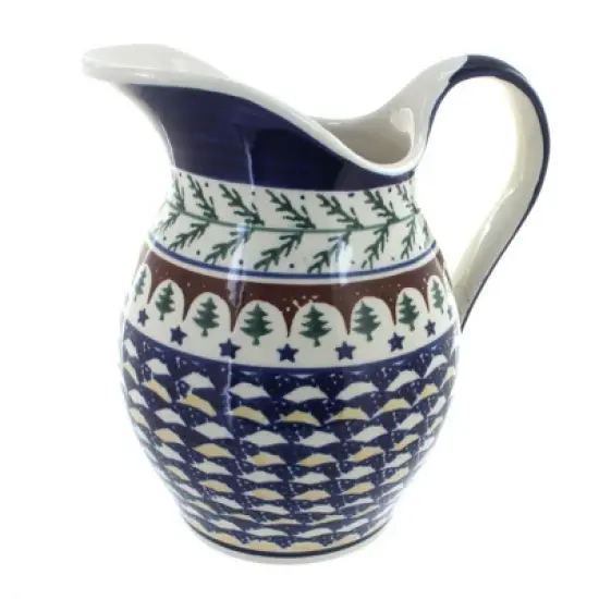 Blue Rose Polish Pottery 1160 Zaklady Pitcher image {5}