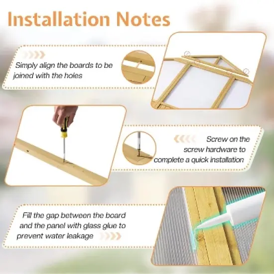 AMERLIFE Wooden Greenhouse, Pre-Assembled Solid Cedar Frame, Walk-in Design image {3}