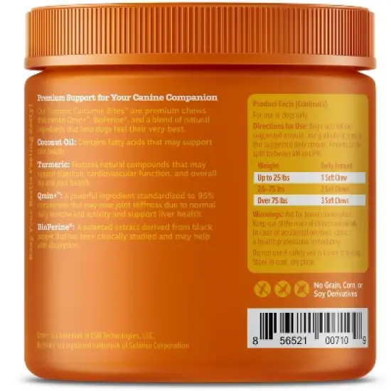 Zesty Paws Multifunctional Turmeric Curcumin Soft Chews for Dogs - Duck Flavor - 90ct image {2}