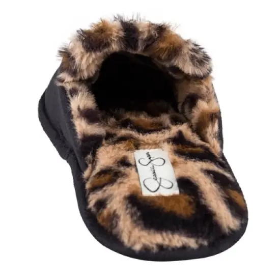 Jessica Simpson Women's Plush Microsuede Scuff Slipper with Chain Embellishment image {5}