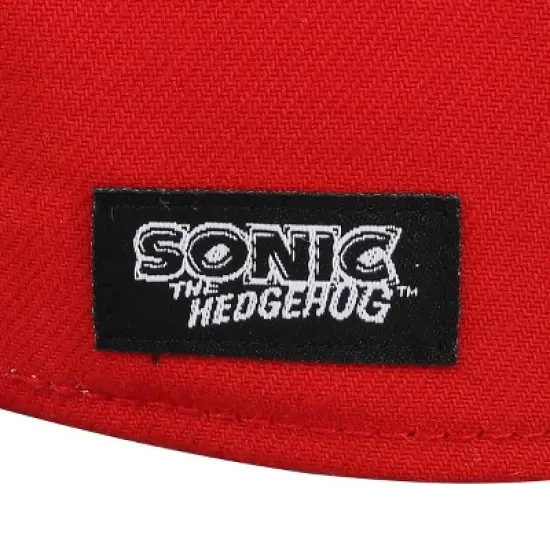 Sonic The Hedgehog Knuckles Big Face Men's Red Snapback Hat image {5}