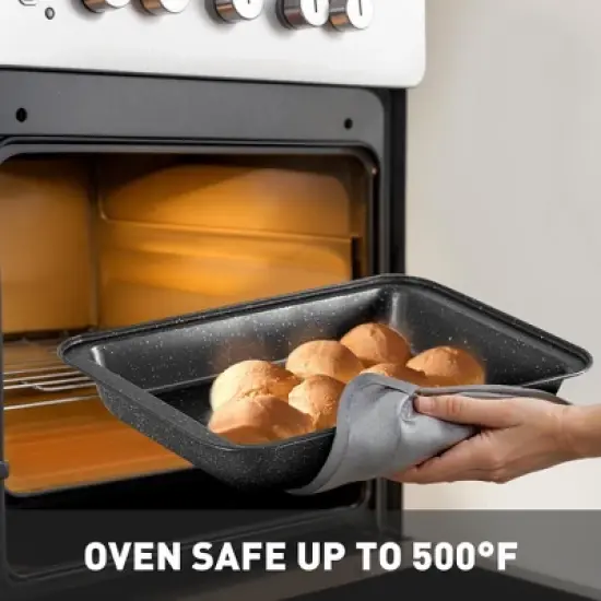 Captiva Designs Nonstick Granite Cookware and Bakeware Set with Heat-Resistant Bakelite Handle image {12}