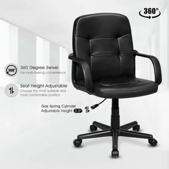 Costway Ergonomic Mid-Back Executive Office Swivel Computer Desk Chair New image {5}