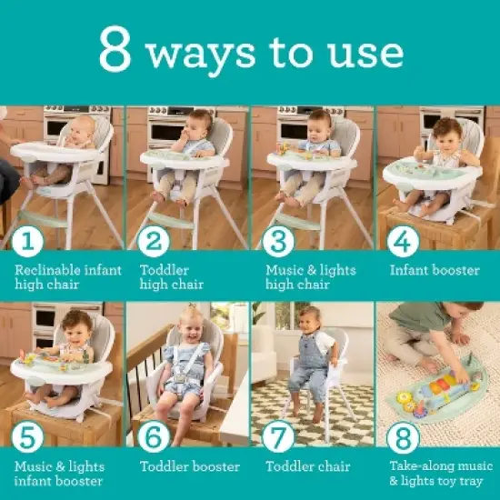 Infantino Music and Lights 4-in-1 Convertible High Chair image {4}