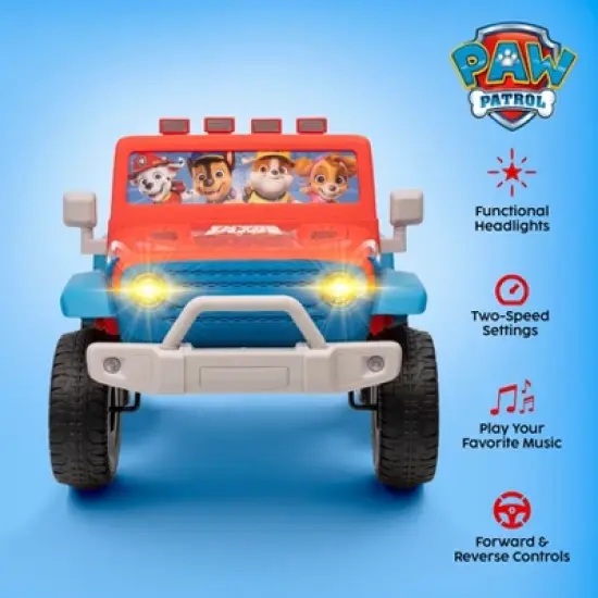 12V Jeep - Paw Patrol Kids Ride‑On Car with LED Lights & 12V Battery image {1}