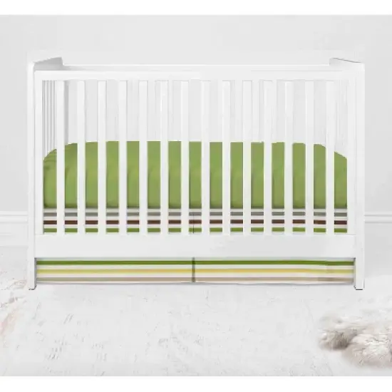 Bacati - Mod Dots Stripes Green Yellow Beige Brown 3 pc Crib Bedding Set image {3}
