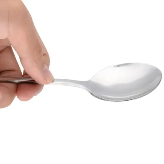 Unique Bargains Kitchen Stainless Steel Flatware Cutlery Serving Tea Food Spoon 7'' Long 1 Pc image {2}