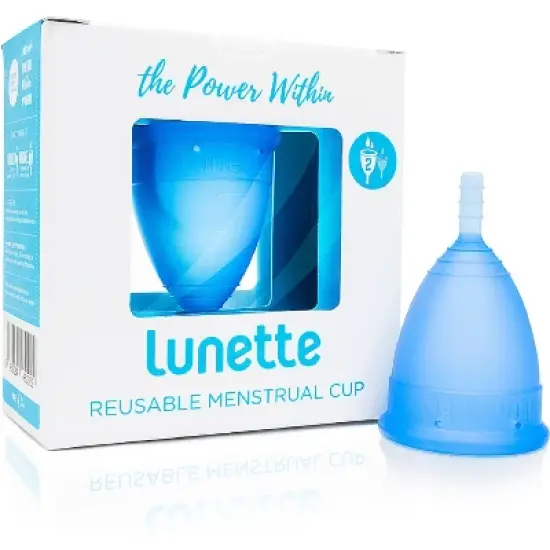 Lunette Reusable Fragrance Free Menstrual Cup - Blue Model 2 image {1}