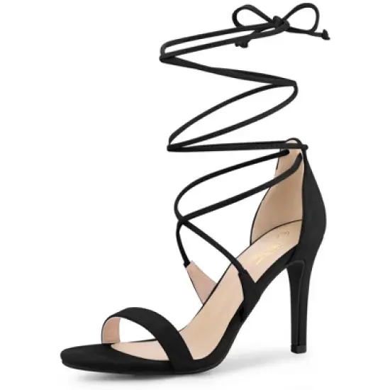 Perphy Stiletto High Heels Lace Up Sandals for Women image {6}