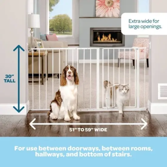 Carlson Maxi Gate with Door for Dog Crate - White image {5}