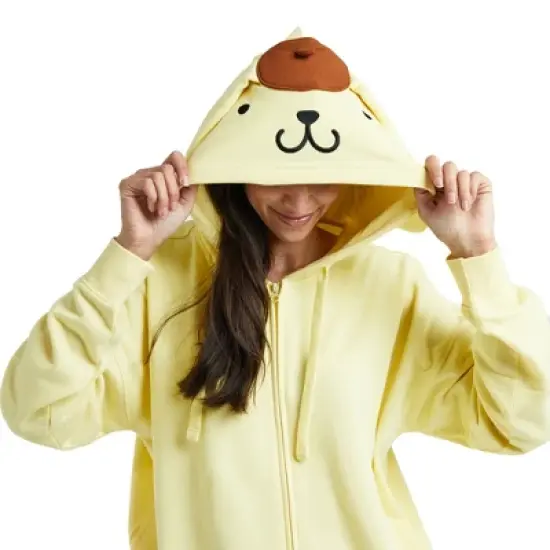 Pom Pom Purin Cosplay Long Sleeve Pastel Yellow Women's Zip Hoodie image {3}