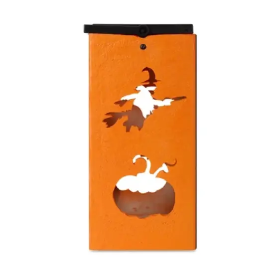 Techko Maid LED Solar 10.8" Portable Halloween Cut Out Decorative Outdoor Lantern Clear image {2}