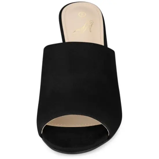 Perphy Slip on Chunky Heels Mules Slide Sandals for Women image {1}