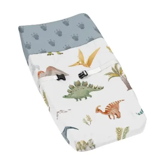 Sweet Jojo Designs Boy Changing Pad Cover Watercolor Dinosaur Dino Multicolor image {5}