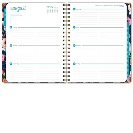 Global Printed Products Hardcover AY 2025-2026 Fashion Planner - 8.5"x11" (Small Navy Floral) image {3}