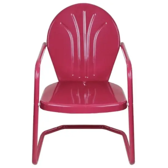 Northlight 34-Inch Outdoor Retro Tulip Armchair, Pink image {2}