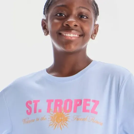 Girls' Oversized St.Tropez Graphic T-Shirt - art class&trade; Blue image {1}