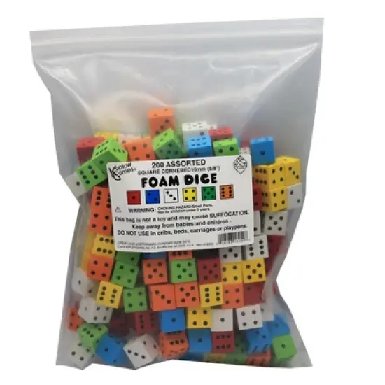 Koplow Games Foam Spot Dice, Assorted Color, 16mm, Bag of 200 image {1}
