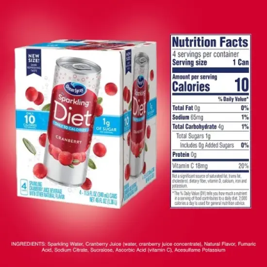 Ocean Spray Sparkling Diet Cranberry - 4pk/11.5 fl oz Cans image {2}