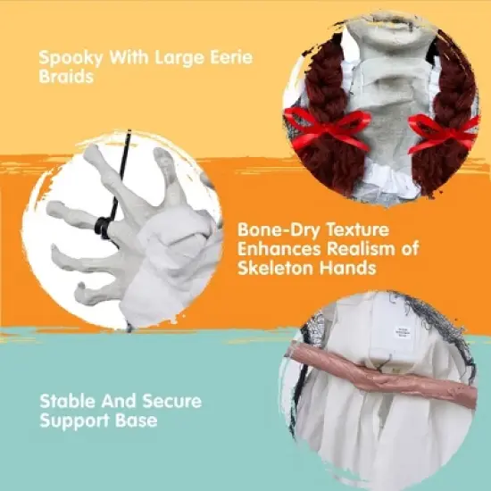 Joyfy 31" Halloween Hanging Swinging Doll Ghost, Doll with Scary Expressions for Halloween Outdoor Decoration, Haunted House Prop, Party Decor image {3}