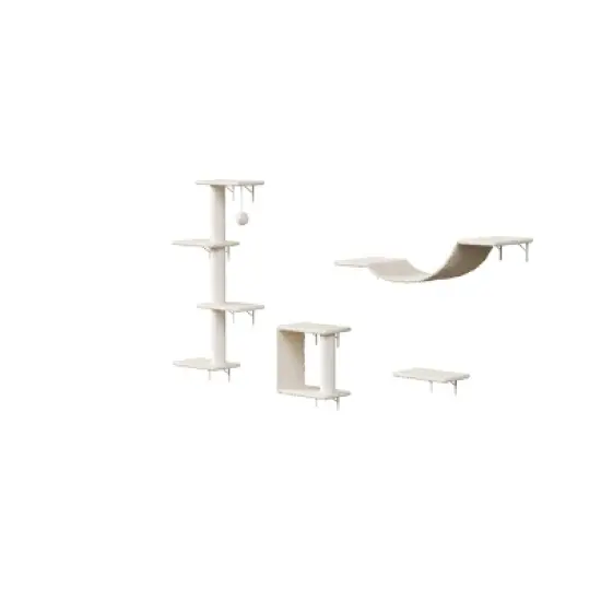 Racxily 4pcs Modern Wall-Mounted Cat Furniture image {2}