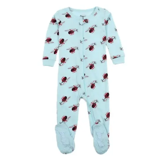 Leveret Footed Sleeper Cotton Boys Pajamas image {11}